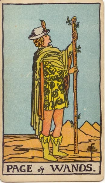 Карта таро Паж жезли, тесте Райдър-Уейт-Смит